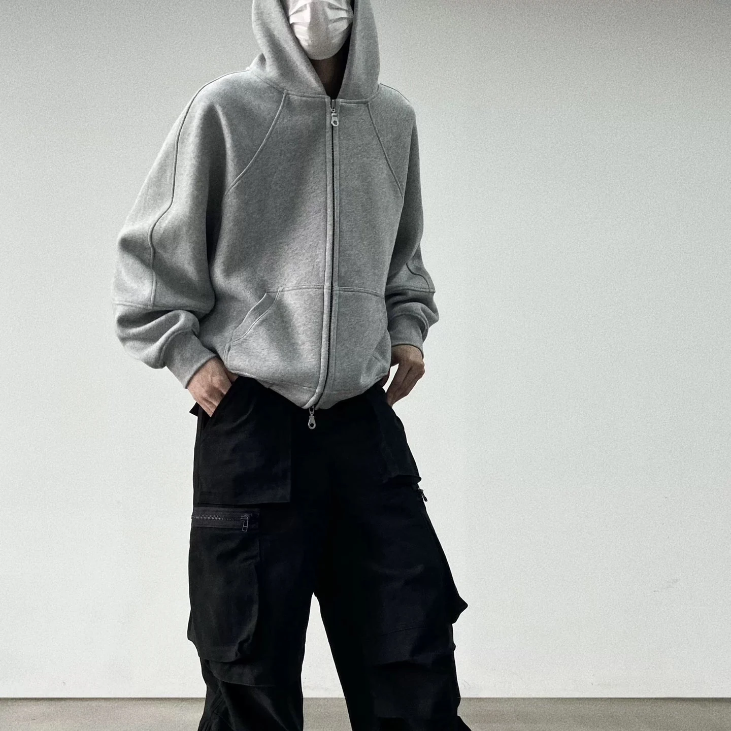 

Cleanfit Pure Color 3D Tailored Heavyweight Zipper Hoodie Jacket Thickened Hooded Cardigan Men's Spring Fashion Streetwear