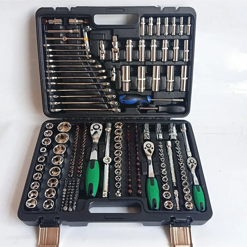 

216 Pcs 24 Teeth Socket Wrench Set, Professional Automotive Tool Kit with Spanner & Case for Car Repair