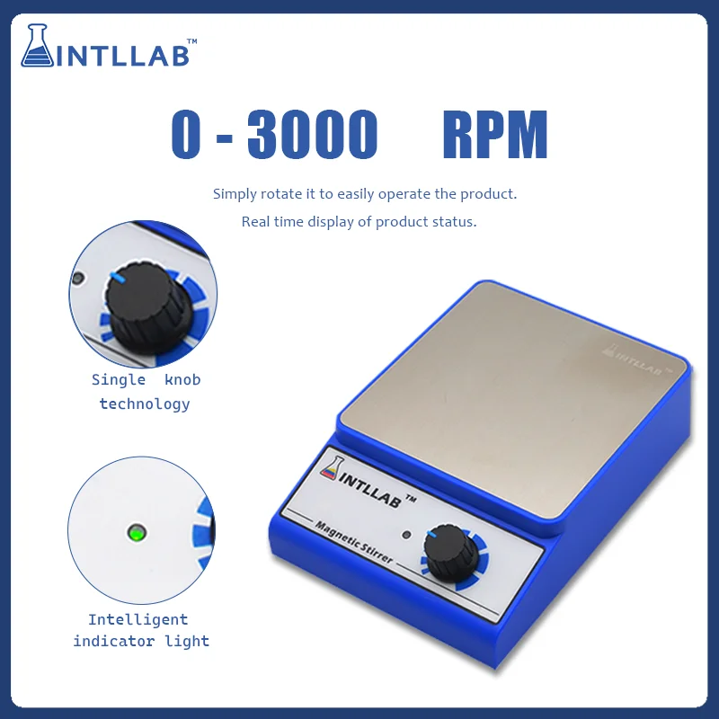 Laboratory chemistry magnetic stirrer magnetic mixer with stir bar 3000 rpm 0.86W AC100 to 240V