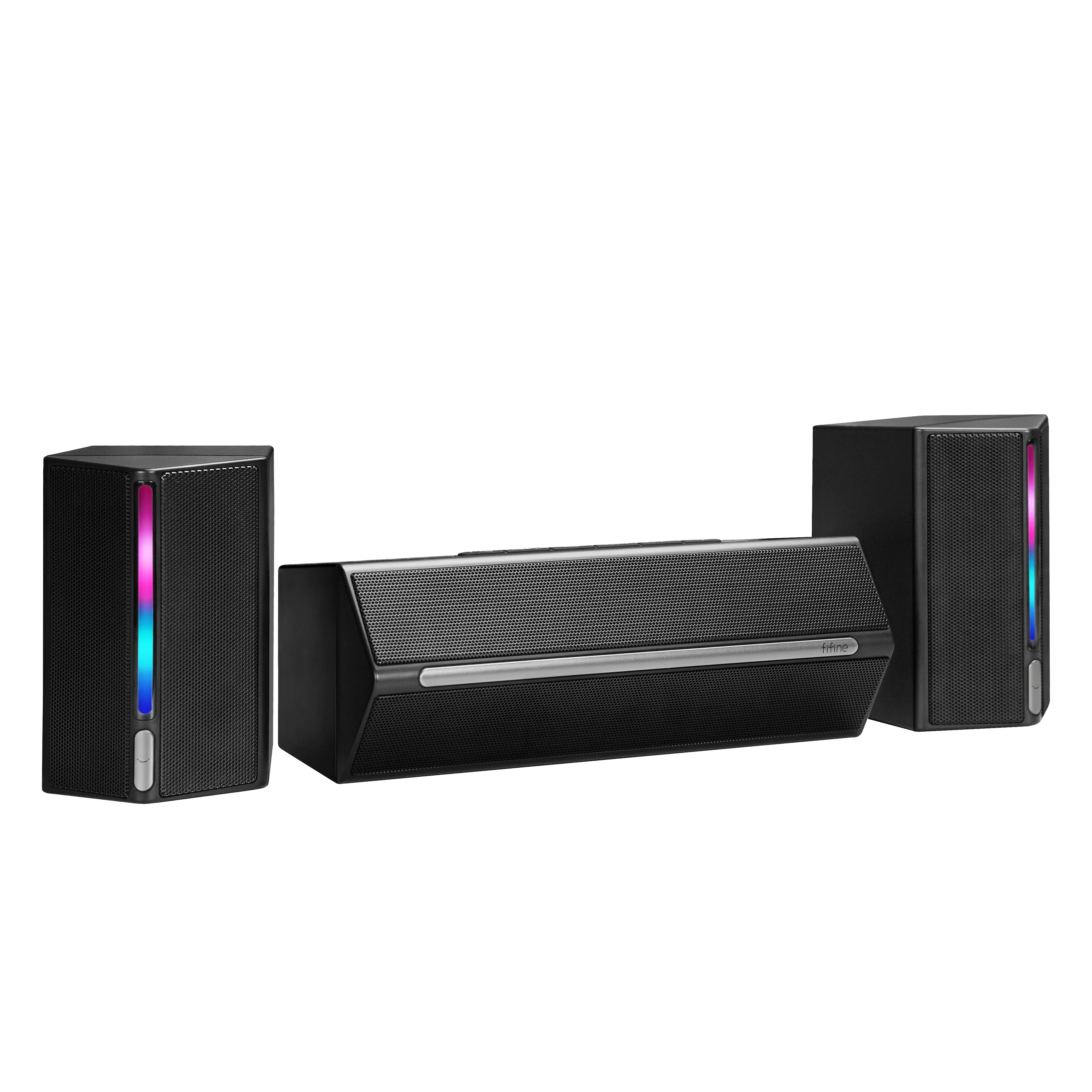 Fifi ne Ampligame A22 Professional 2.1 RGB Wired Desktop Speakers USB HIFI Bass Soundbar BT Speaker Portable PC Gaming Speaker