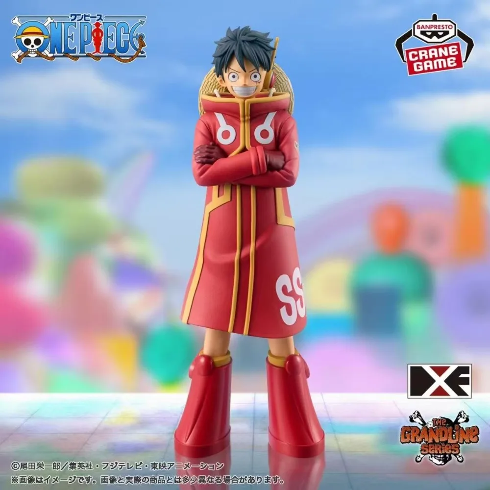 Bandai Original One Piece DXF The Grandline Series Egghead Monkey D. Luffy Collection Ornaments Figure Toys Birthday Gifts 16cm