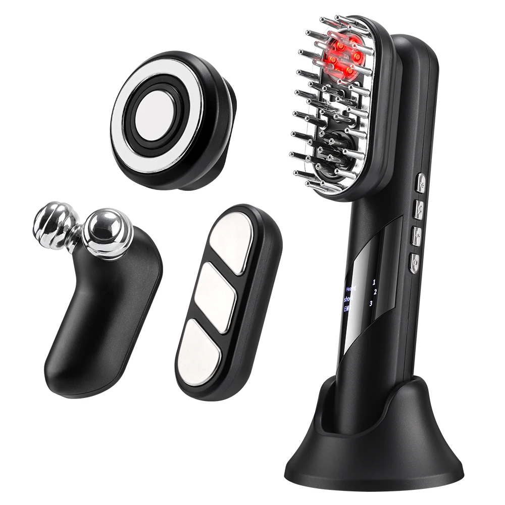 

Electric Massage Comb 4 In 1 EMS Scalp Red Light Massager promoting circulation Hair Grwoth Care Prevent Hair Loss Hair Comb