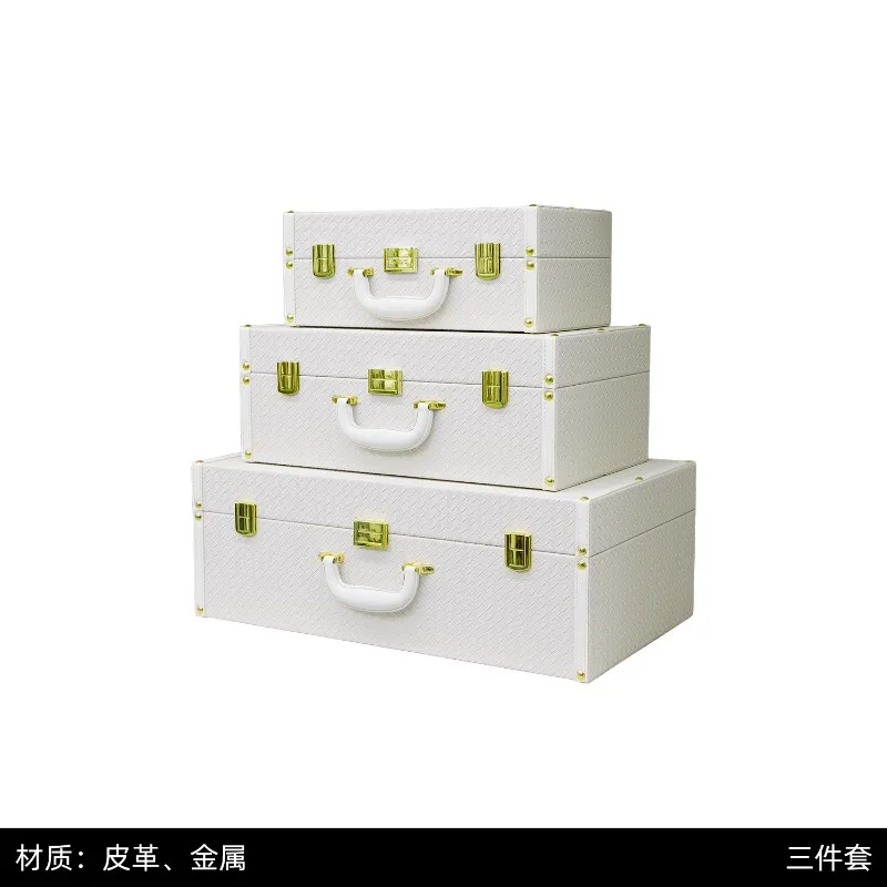 High-end storage box, suitcase, suitcase, metal corner cloakroom, sorting and storage box furnishings