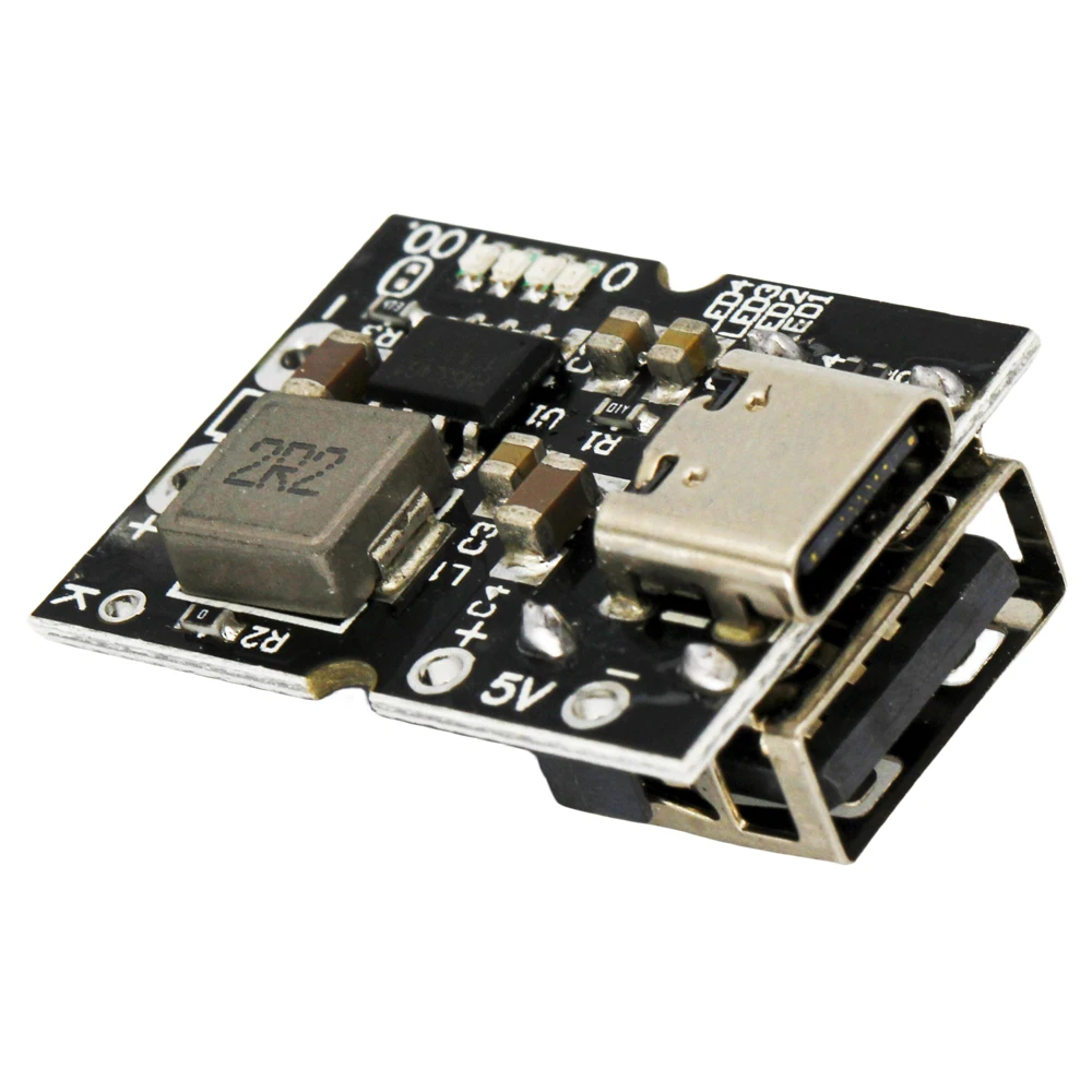 Type-C USB 5V 2A Boost Converter Step-Up Power Module Lithium Battery Charging Protection Board LED Display USB Charger