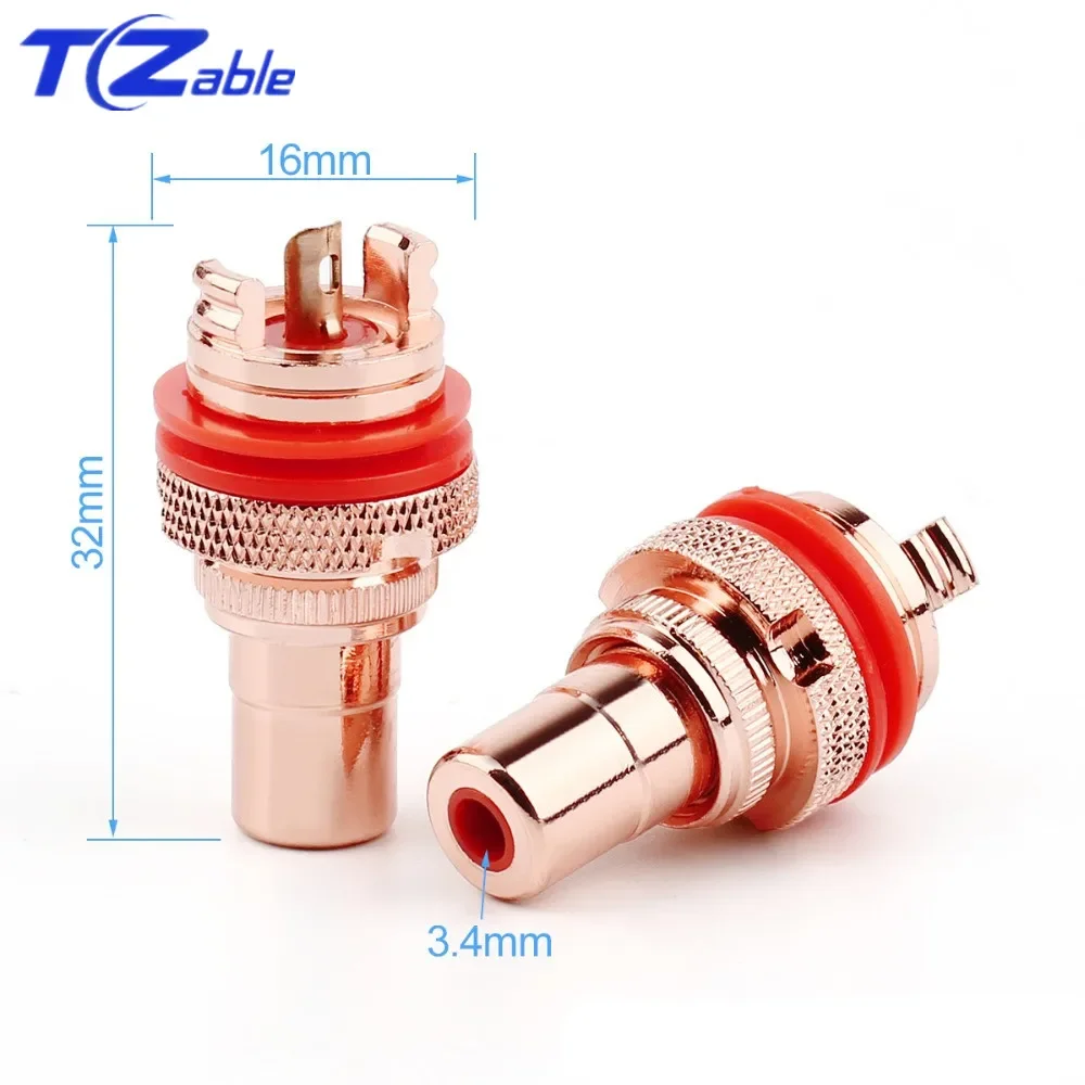 HiFi Plug Connector RCA Audio Connector Female Socket Chassis For CMC Connectors Rhodium Plated Copper Jack Copper Plug