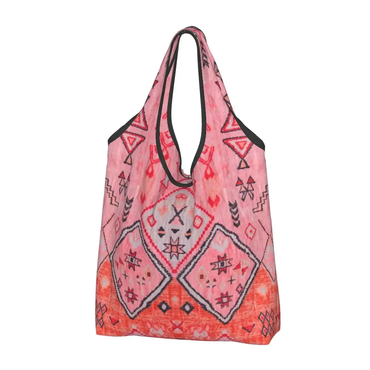 

Custom Oriental Anthropologie Heritage Bohemian Moroccan Style Shopping Bag Women Big Groceries Geometric Boho Shopper Tote Bags