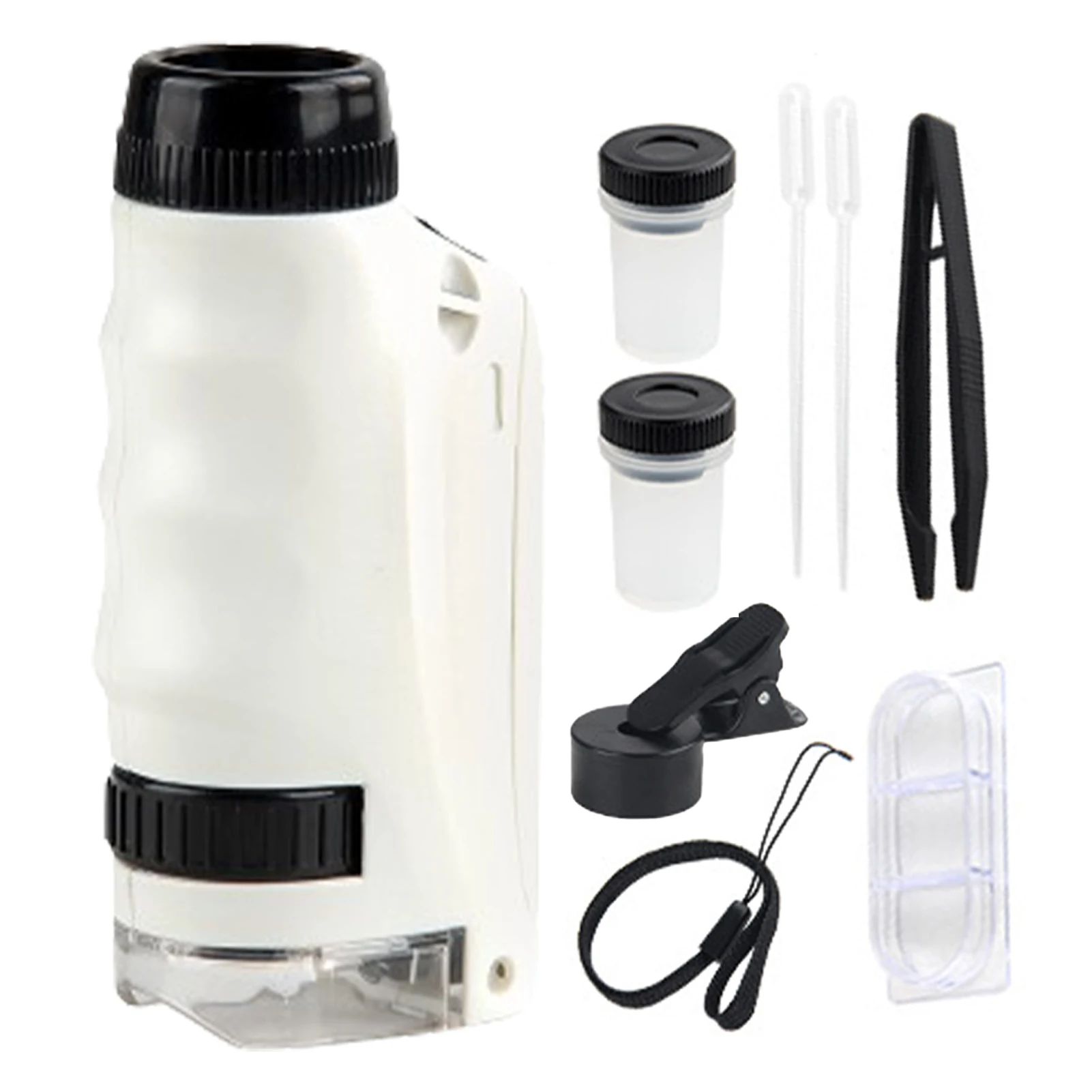 Small Microscope For Kids 250X Magnification Portable Outdoor Microscope LED Lighting Small Handheld Observation Toys
