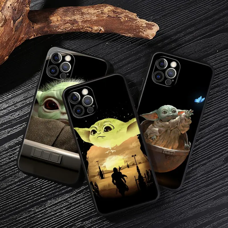 Funda Protectora Suave con Diseño de Bebé Yoda para iPhone 17 16 15 14 13 12 11 Pro Max Plus, Carcasa Trasera para iPhone 17 15 Pro 17E Air 16e