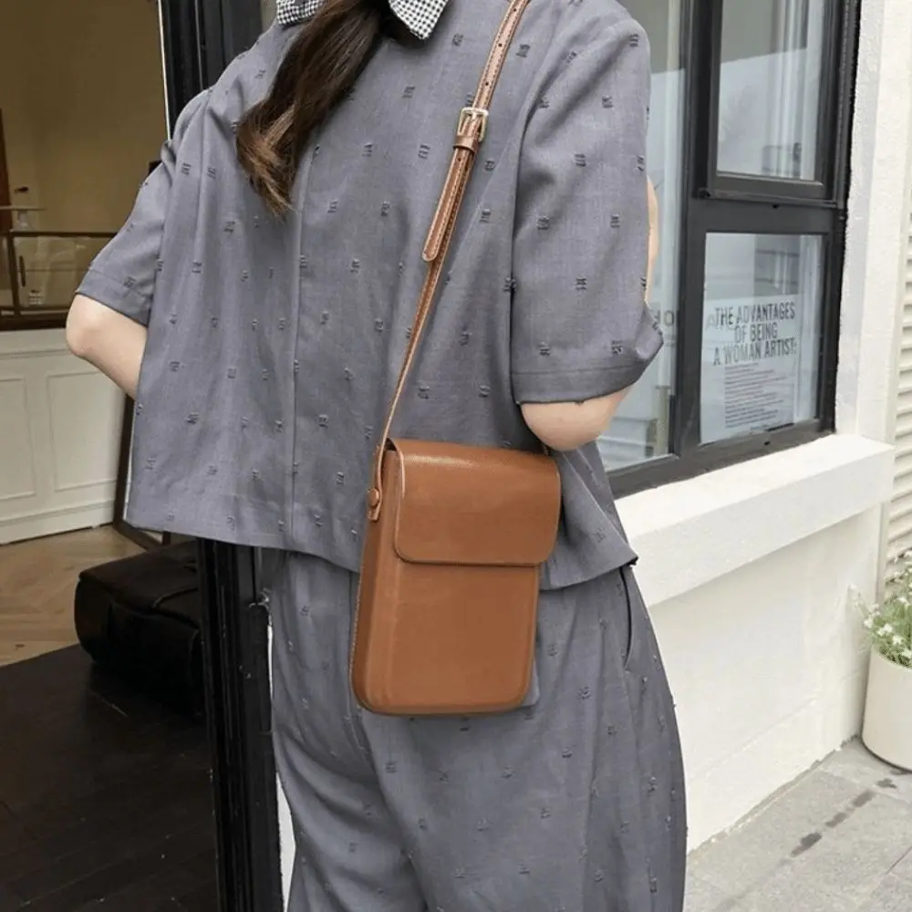 الأزياء الكورية رفرف الكتف محفظة صغيرة بلون مربع الهاتف حقيبة الترفيه بو الجلود حقائب كروسبودي الفتيات #2