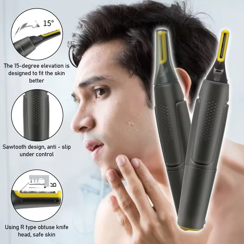 Electric Eyebrow Trimmer Razor Ultra Thin Precision Trimmer Electric Portable Ear Trimmer for Men Nose Hair Shaver Waterproof