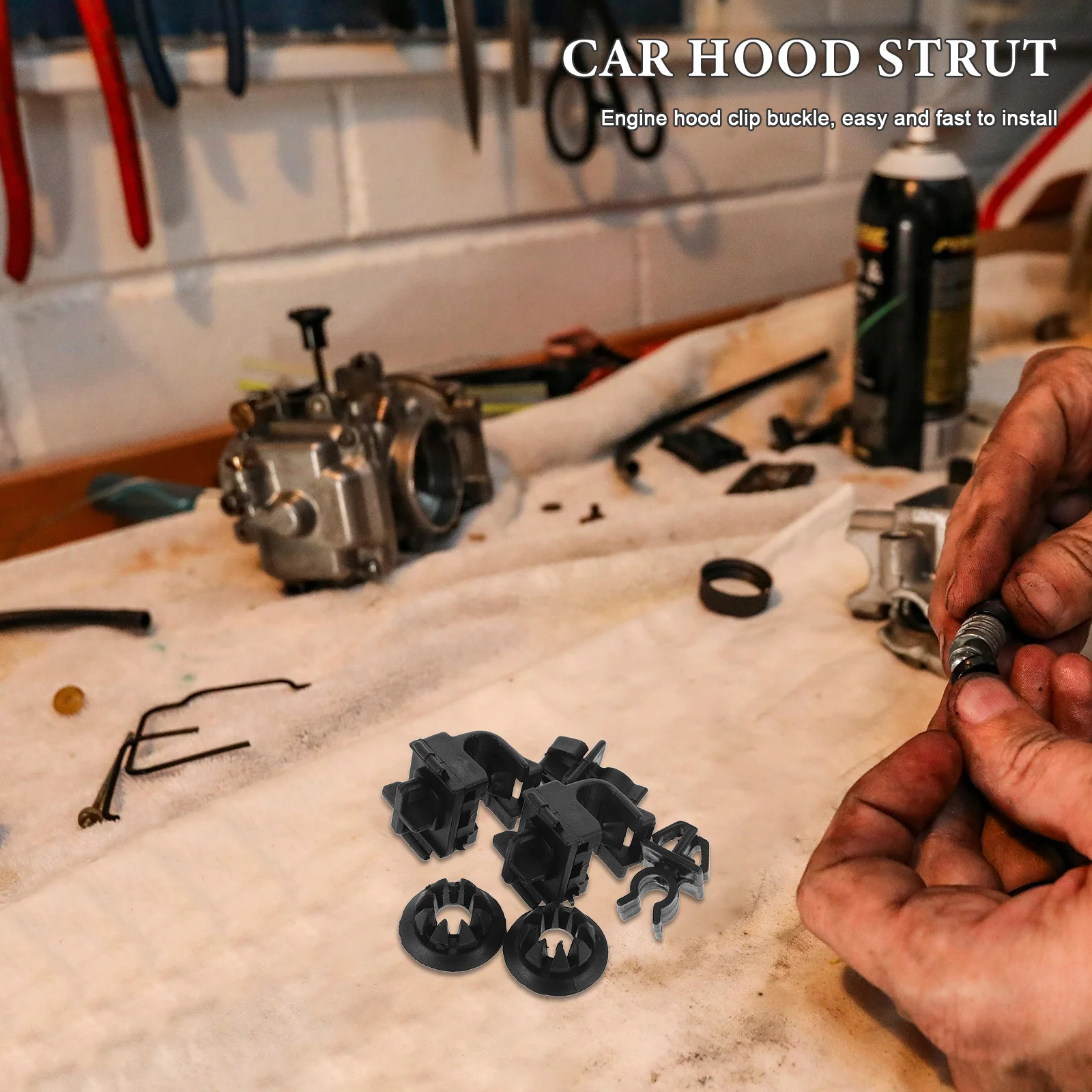 

20Sets Hood Prop Rod Clip Vehicle Durable Retainer Clips Secure Car Engine Hood Support Accessories Car Accessory