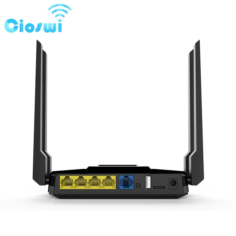 Cioswi Wifi Router 1200Mbps Dual Band Openwrt Firmware 5Ghz Gigabit LAN USB High Gain Antennas for Home WI-FI Network Hotspot