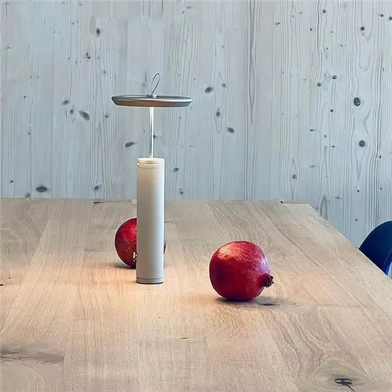Portable Aluminum LED Table Lamp Rechargeable Warm White Light Modern Minimalist Bedside Night Light for Bedroom Camping