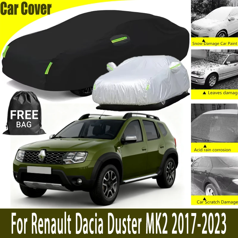 

For Renault Dacia Duster MK2 2017-2023 Car Cover Outdoor Waterproof Snowproof Sunshade, Winter & Summer All Weather Auto