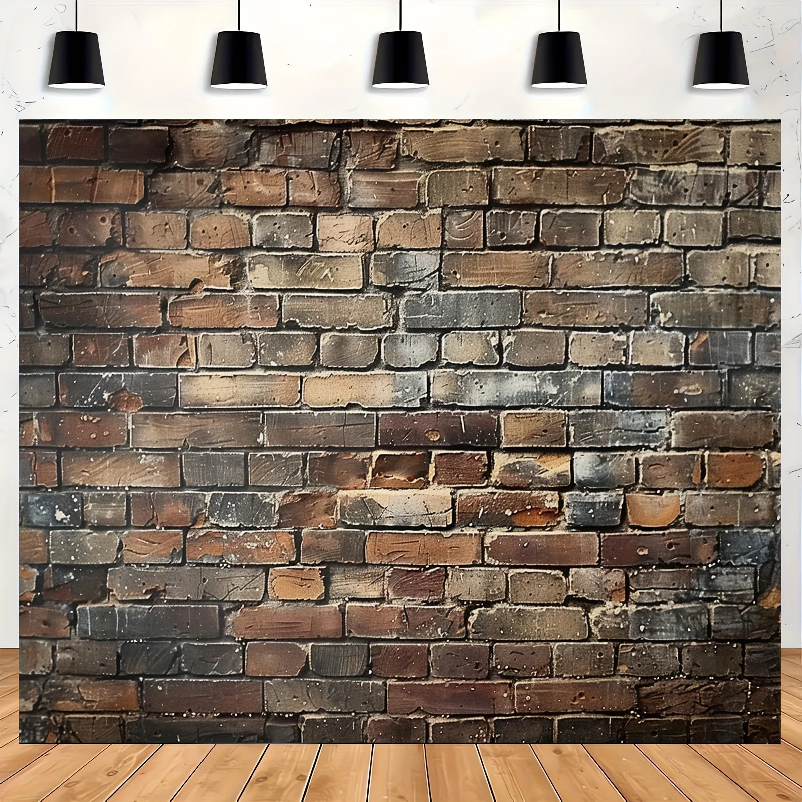 Vibrant retro brick wall Polyester photographic background - durable and wrinkle resistant for portrait photography studios