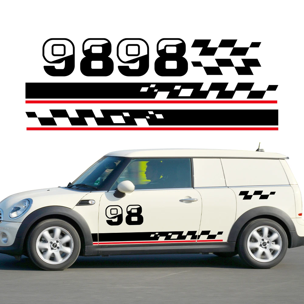 

Car Side Sticker 9898 Chequer Style Decals DIY Vinyl For Mini Cooper S JCW F56F55 F60 R56 R60 R61 R56 F54 Decoration Accessories