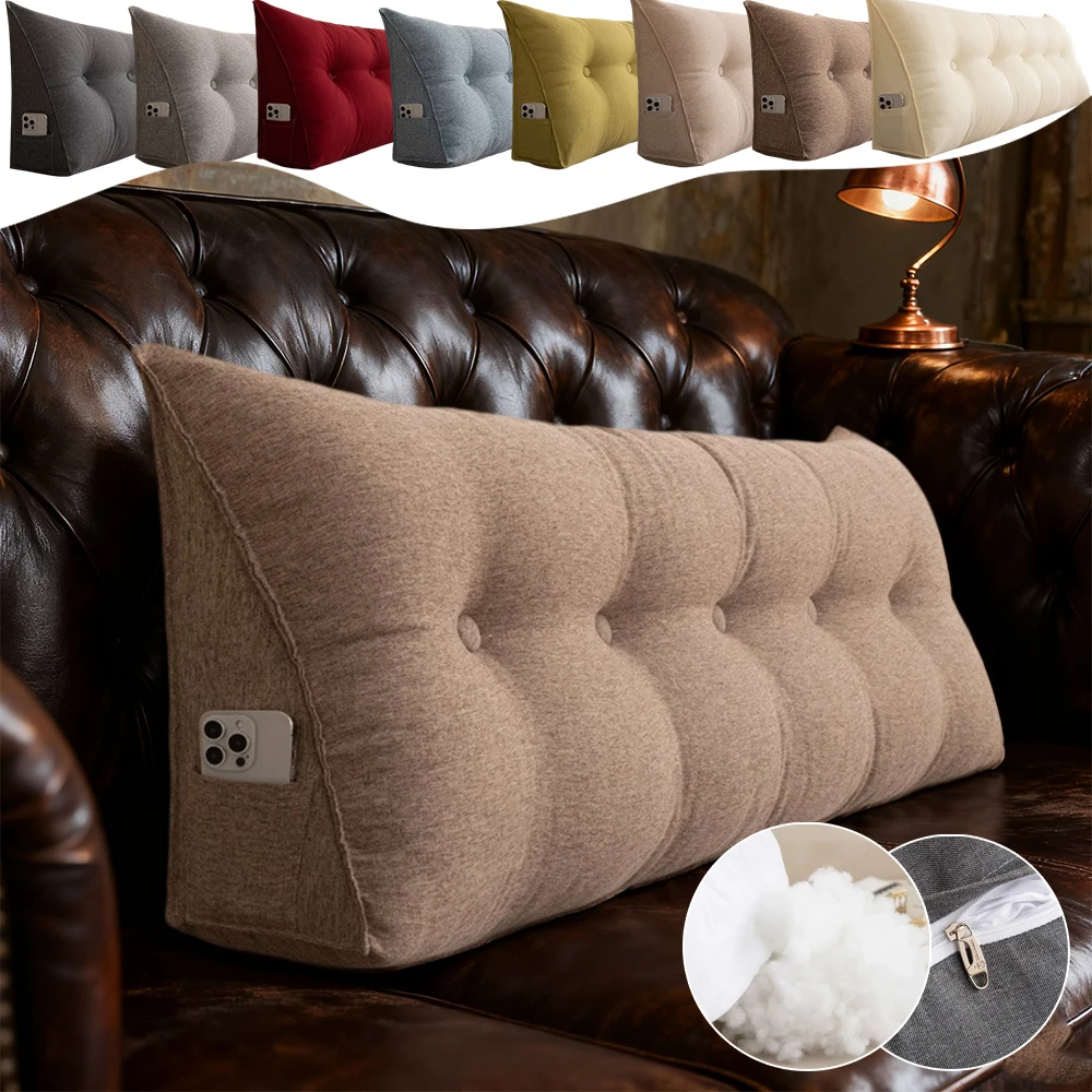 

Headboard Pillow Triangle Cushion Backrest Pain Relief Sofa Waist Cushion Wedge Sleeping Pillow for Decorative Pillow Removable