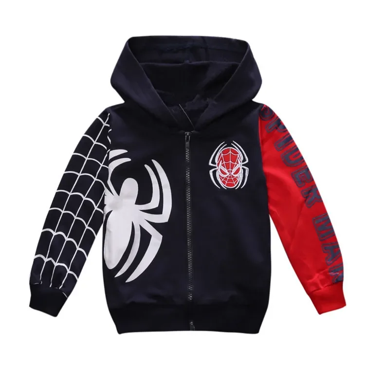 Spring Baby Boys Spiderman Hoodies modis Children Cartoon Sweatshirt Kids Long Sleeve Jacket Boy Superhero Coat Zipper Clothes