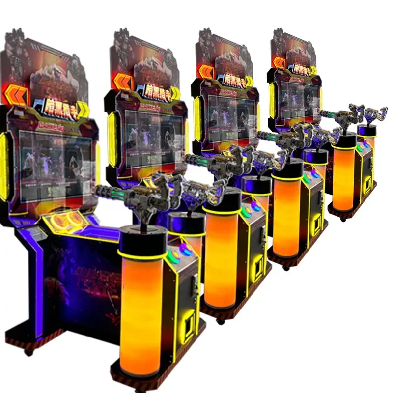 

New Wholesale Double Gatlin Simulation Shooting Video Screen Dark Lance Double Shooter Arcade Game Machine For Amusement