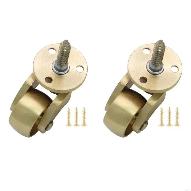 2PCS CASTERS CASTERS Bánh xe 360 độ vòng xén đồ nội thất yên tĩnh cho sàn & thảm phòng thủ M4YD