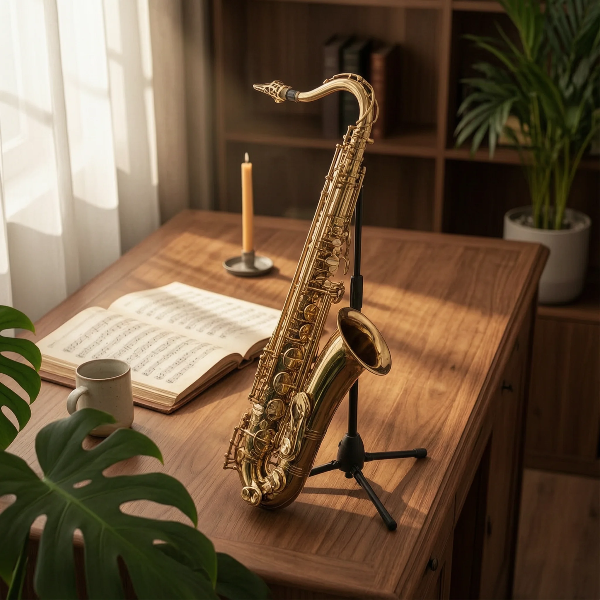 Tenor Saxophone with Cleaning Kit Gold Keys Tenor Saxophone with Neck Strap Golden Easy Maintenance for Beginners, Practice