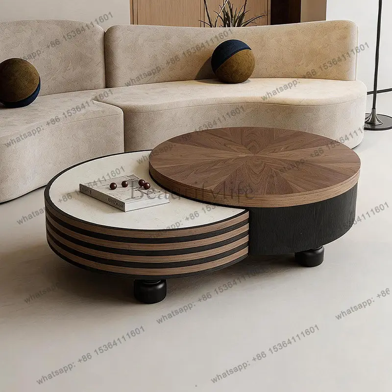 LD25 medieval rotating multi-functional coffee table combination high-end household storage coffee table