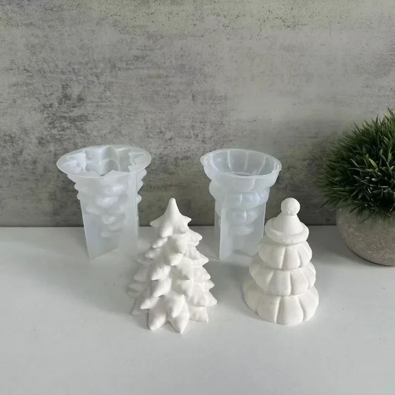 

3D Christmas Tree Silicone Candle Mold DIY 3D Pine Cedar Christmas Tree Chocolate Soap Plaster Resin Mould Christmas Decoration