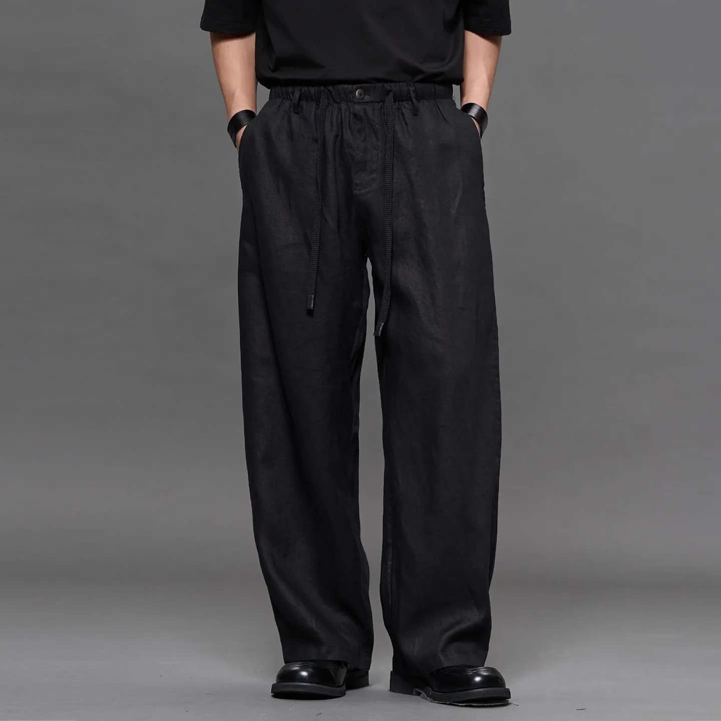 High Quality 2026 Summer Cool Linen Old Money Style Pencil Pants Loose Casual Men's Japanese Style Trousers