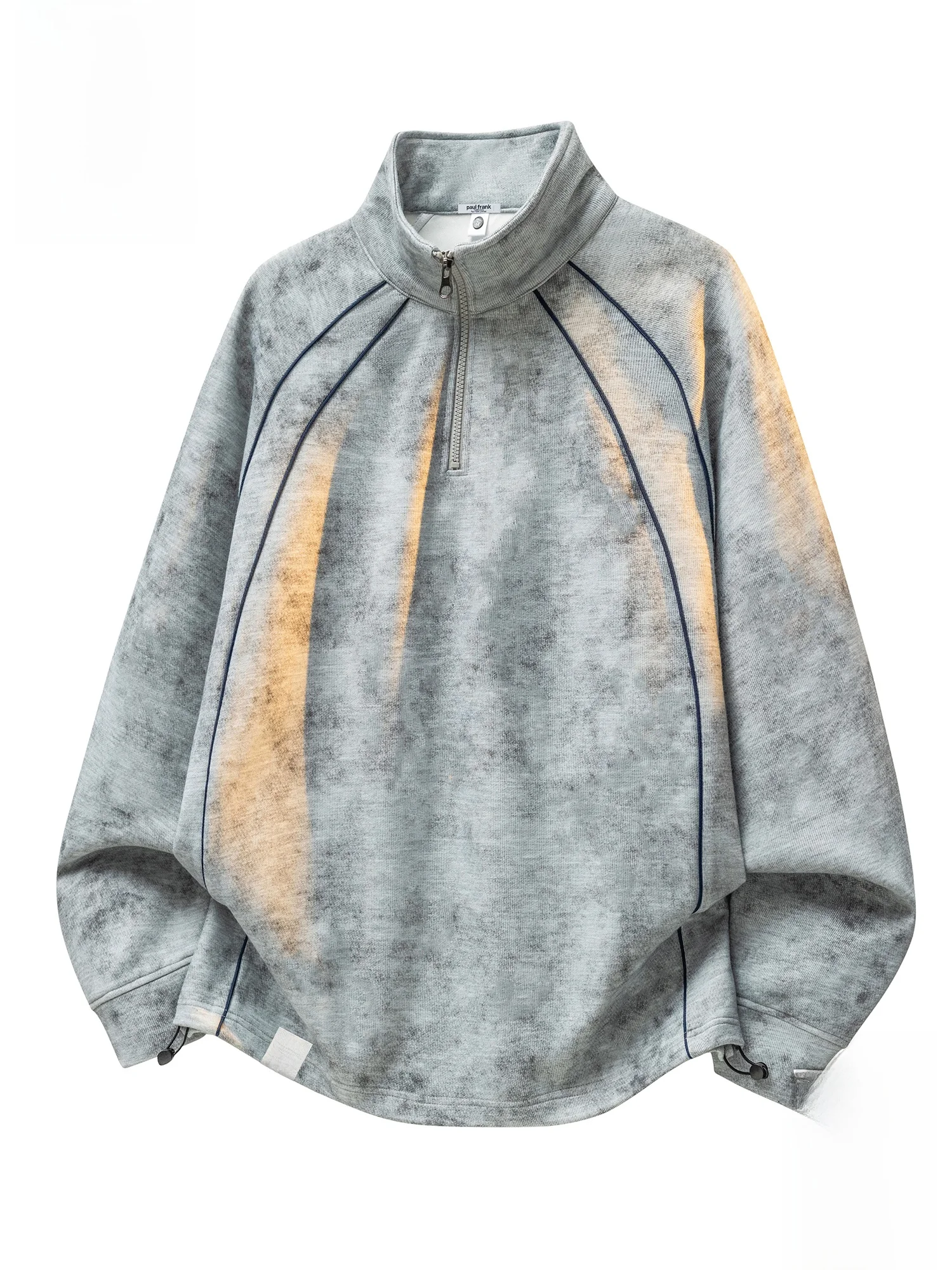 

PaulFrank Spring New Loose Fit Zip up Tie Dye Hoodie Men's Casual Long Sve Comfortable Polyester Fiber Stand Collar Sweats...