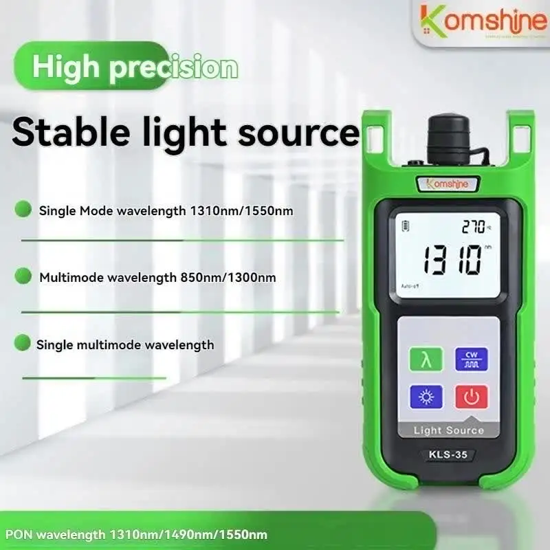 Fonte de Luz de Fibra Óptica KLS-35 KomShine, Modo Único 1310/1550nm, Multimodo 850/1300nm, Ferramentas Portáteis de Fibra Óptica