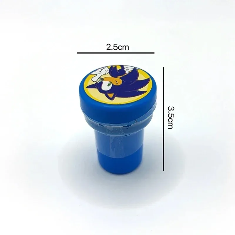 Sonic Cartoon Seal para Crianças, Figura Anime, Hedgehog, Padrão Bonito, Modelagem Engraçada, Papelaria Oficial, Presentes de Selo, 12 peças por conjunto