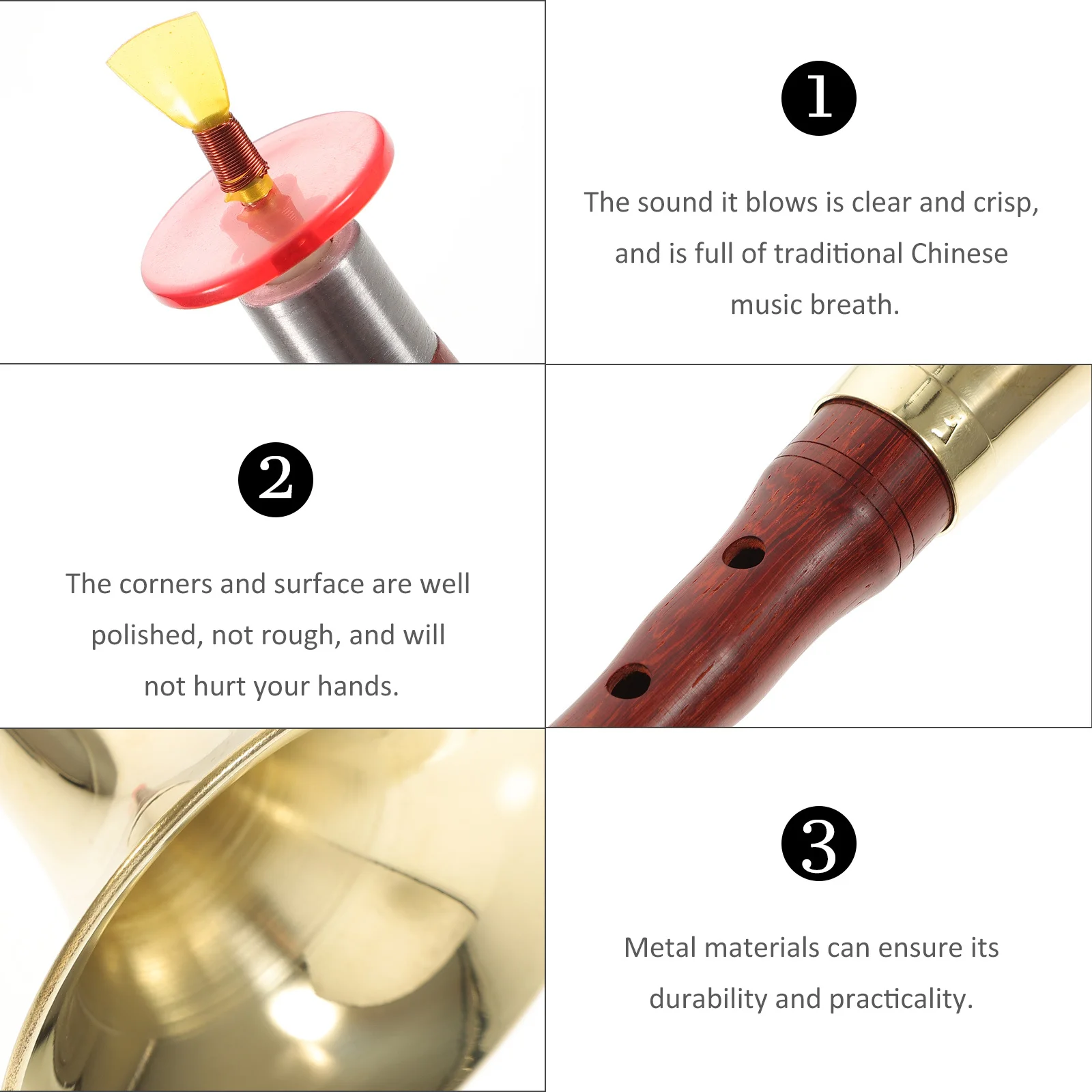 

1Set F Key Professional Suona Chinese Wind Instrument Rosewood Beginners Portable Clear Sound Instrument