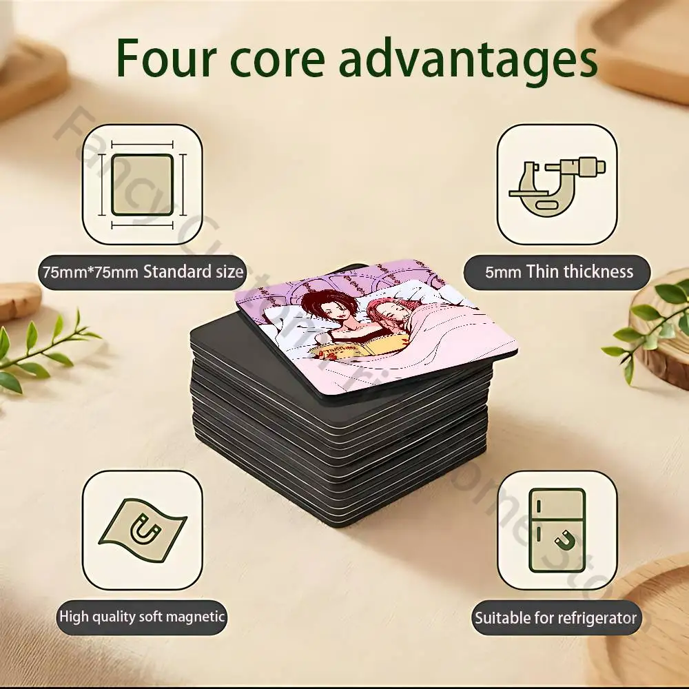 Cute N-Nana Osakis H-Hachis Dimensions 75x75mm Best-Selling Strong Magnetic Fridge Magnets Adhesive to Metal Surfaces