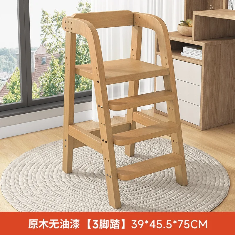 Solid wood children's dining chair baby eating dining table chair growth lift seat home high stool multi-functional study chair