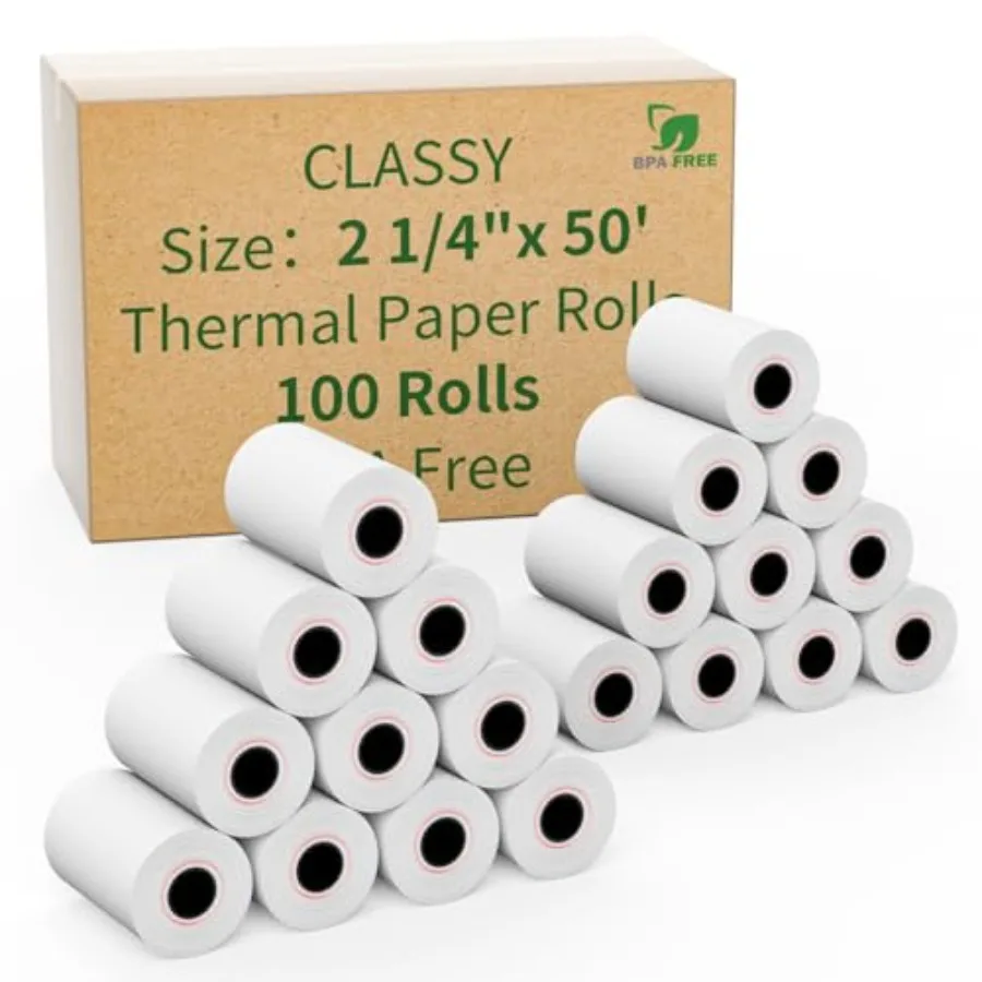 

0 feet Thermal Paper, POS Cash Register Receipt Rolls, Receipt Paper, Fits All POS Cash Registers