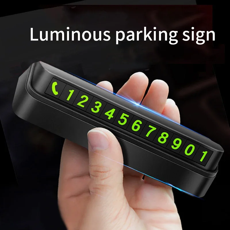 

Car Temporary Parking Card Phone Number Car Phone Holder Fluorescent Telephone Number Plate Car Park Car-styling Accessories