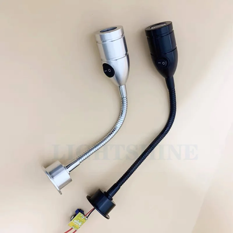 LED Flexible Tube Spotlight Machine Tool Work Light 3W Surface Mountable Bendable Snake Tube Spotlight 220V 12V 24V