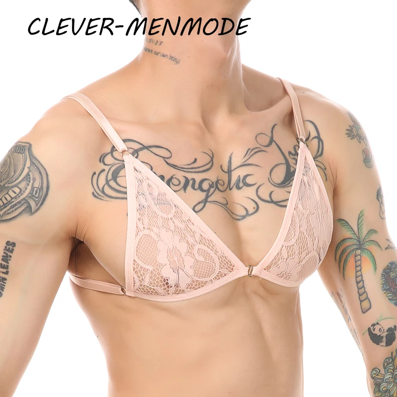 Мужской Сексуальный Бюстгальтер Мужчины Ремень безопасности Кружева Нижнее белье БДСМ Нагрудный ремень Секс Нижнее белье Сисси Наряд Кроп Топ Мужчины Гей