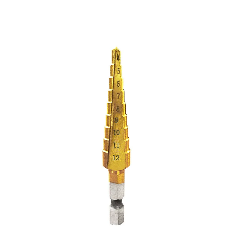 3-12mm 4-12mm 4-20mm 4-22mm HSS Straight Slot Step Drill Bit Set Titanium Coated Wood Metal Hole Saw Core Drill Bit Set