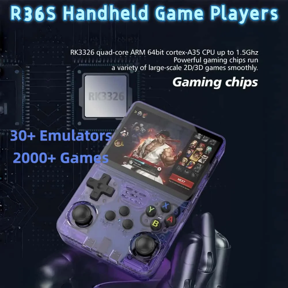 Портативная игровая консоль R36S GBA NDS PSP FC Xbox 10+ эмуляторов 20000+ игр 64/128 ГБ TF-карточные игры Загруженная поддержка дропшиппинга