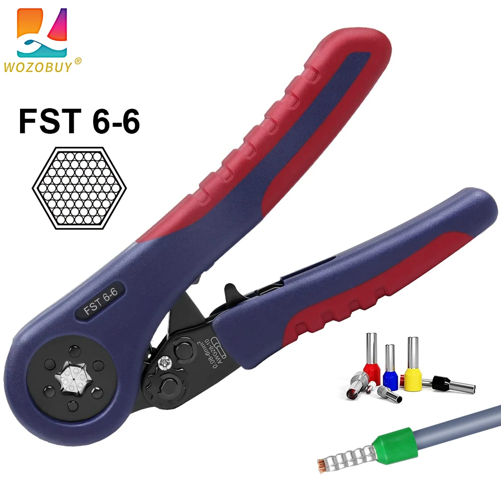 WOZOBUY Crimpzangen für Rohrklemmen FST-10S 0,08 mm-10 mm2 28-7AWG & FST 6-6 0,08-6 mm2 28-10AWG Crimpzangen Crimpzangen-Sets – Detail 1