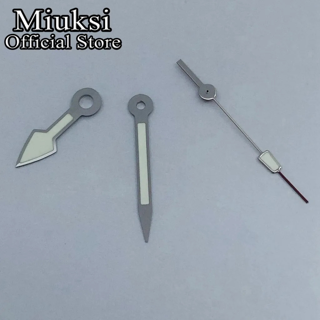 Miuksi silver watch hands green luminous hands fit NH35 NH36 ETA2824 PT5000 Miyota 8215 movement