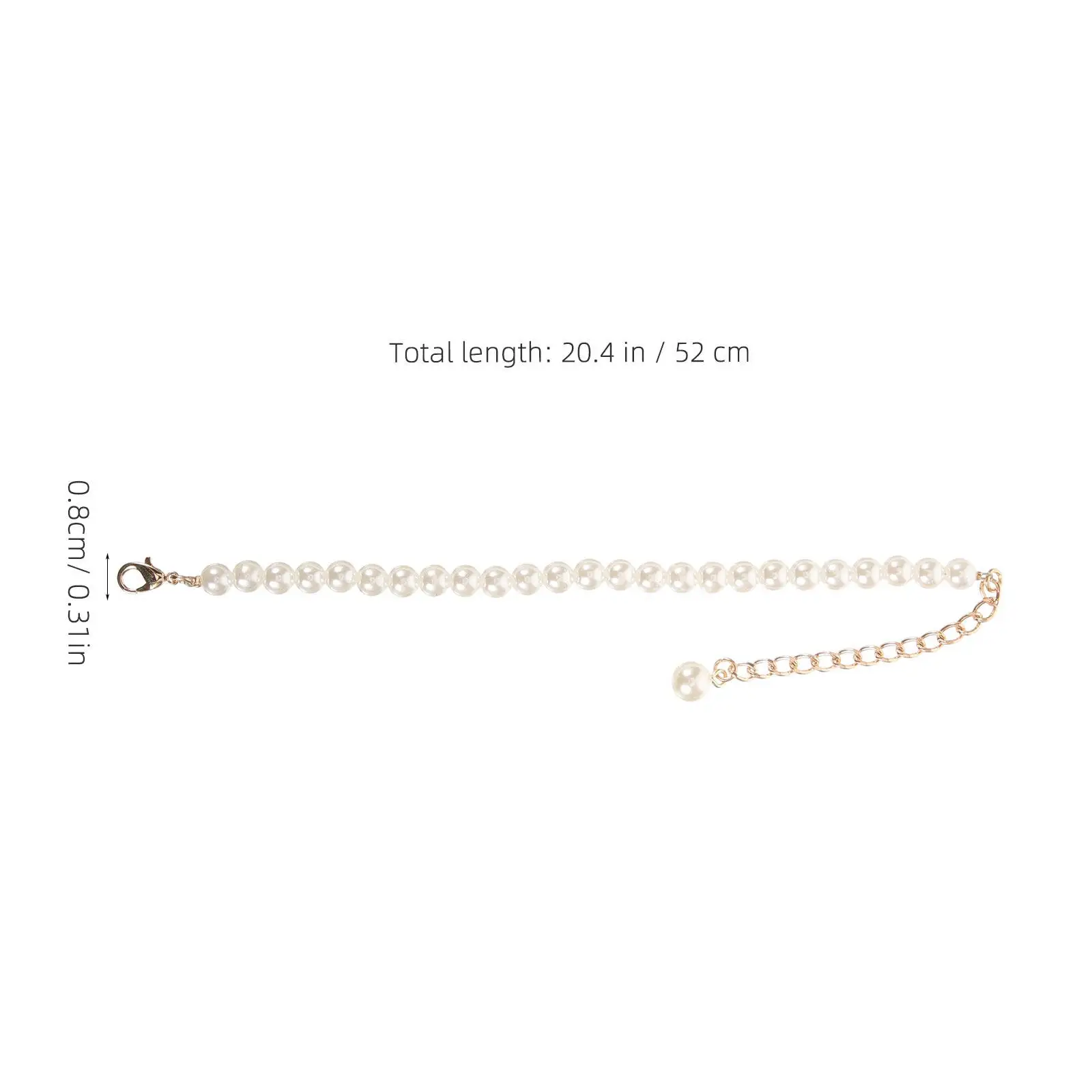 2Pcs Elegant Pearl Ankle Straps Shoe Straps for Heels Replacement Anti-Skid Decorative Metal Heel Strap for High Heel Shoes