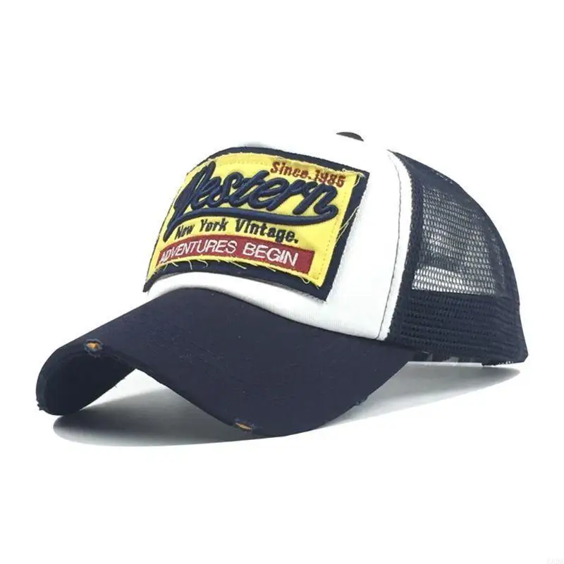 Baseball Cap Unisex Athletic Low Profile Letters Embroidery Patch Cotton Adjustable Mesh Back Dad Hat for Men Women 6XDA