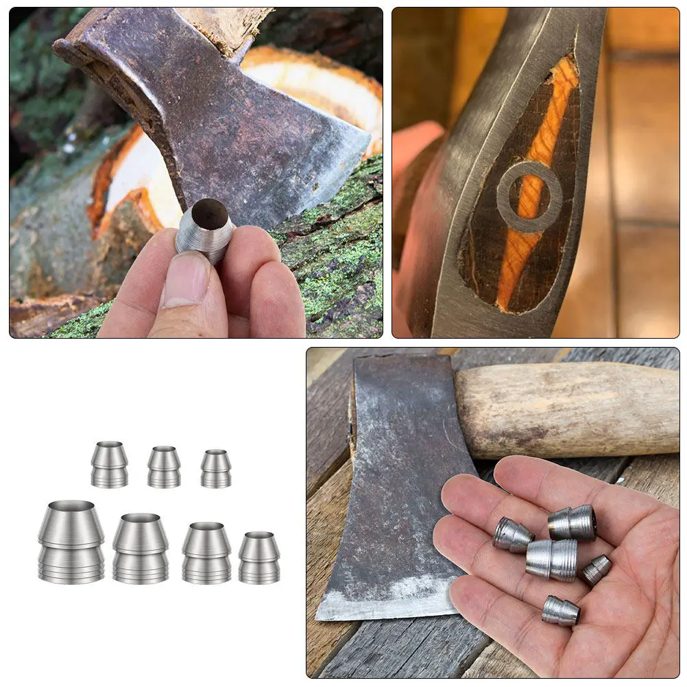 7Pcs Sturdy Iron Wedges Hammer Handle Replacement Metal Installation Accessories for Tool Reinforcement Carpenter Tools