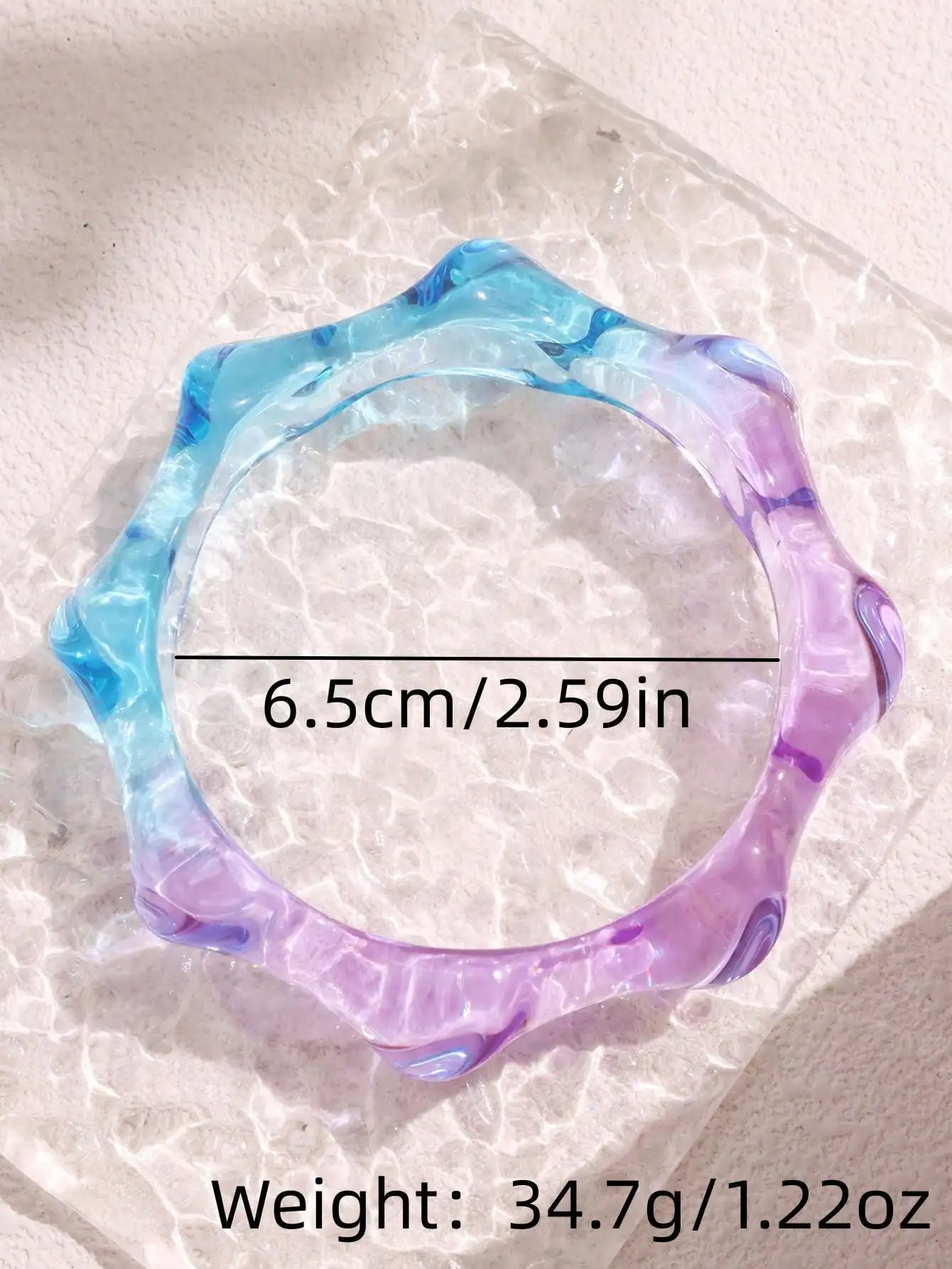 HUANZHI-pulsera de resina con gradiente en espiral para mujer, brazalete de fiesta de arena, joyería geométrica, colorido, dulce, transparente,