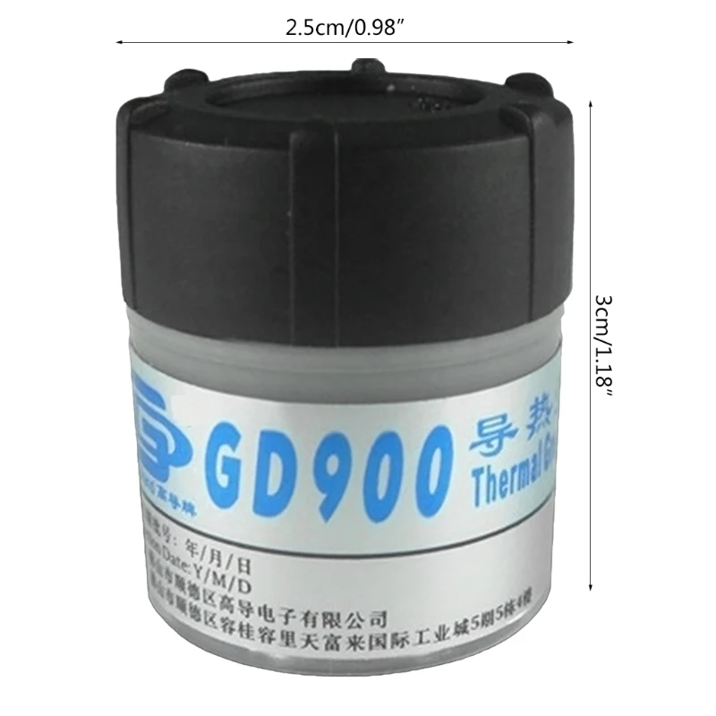 30g Gray GD900 Compound Paste Thermal Grease Thermal Conductivity Grease Paste Silicone Heat Sink Compound 4.8W/M-K For CPU