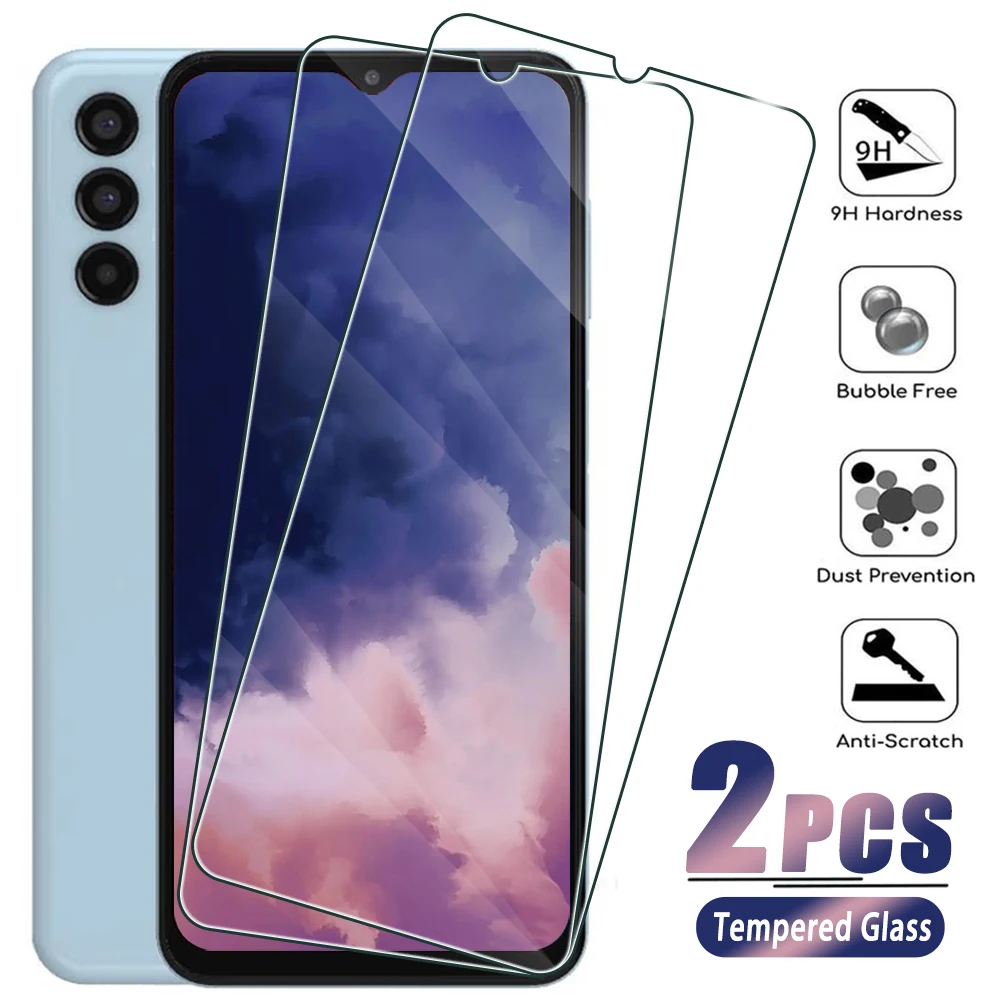 2Pcs Tempered Glass For Samsung Galaxy A03 A13 A23 4G A33 A53 A73 Full Cover Protective Screen Protector Film on Galaxy A03s