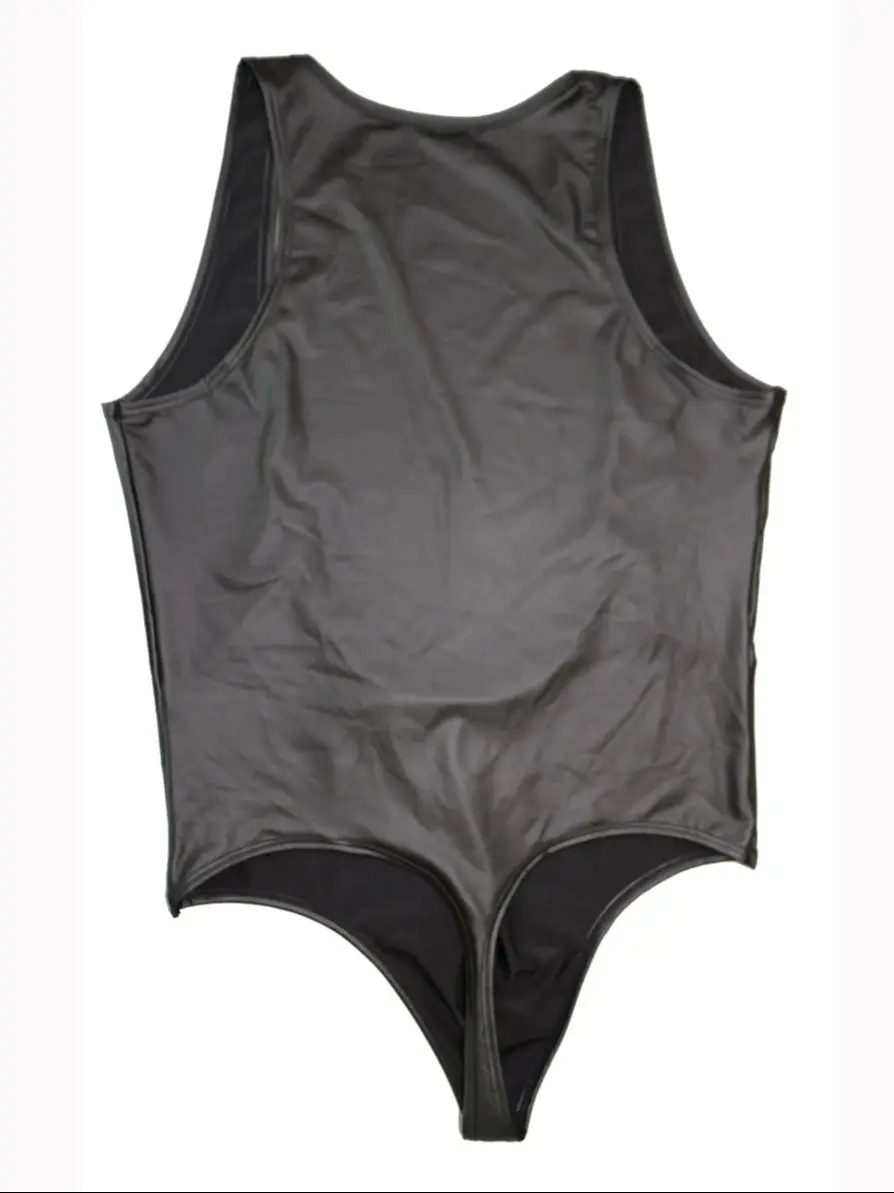 M-XXL مفتوح التمثال فو بولي Leather الجلود أكمام بيكيني ارتداءها الجوارب الساخن للتنحيف الرجال الجسم الدمى يوتار تانك القمم رياضة العضلات قميص #6