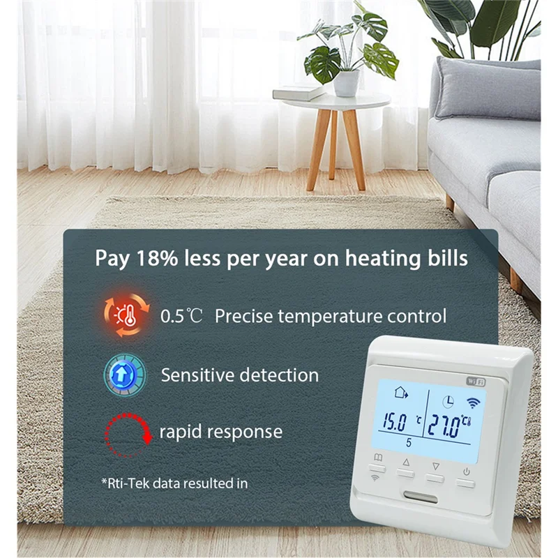 Heating Thermostat Digital LCD LCD Heating Thermostat Programmable Switch WIFI E51.716 16A